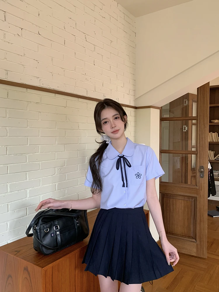 

Tokyo Annual Record JK Uniform Shirt Top Short Sleeve Important Occasion Women's Short Skirt Pleated Skirt Polyester Fiber