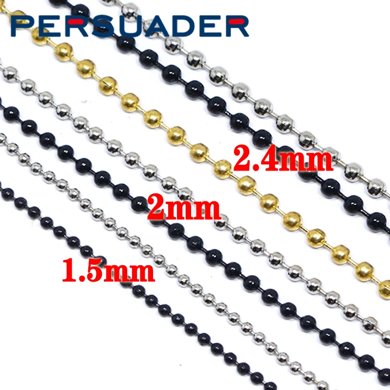 Persuader – mini chaîne de perles pour attacher les yeux, 75cm de long, 1.5mm/2mm/2.4mm