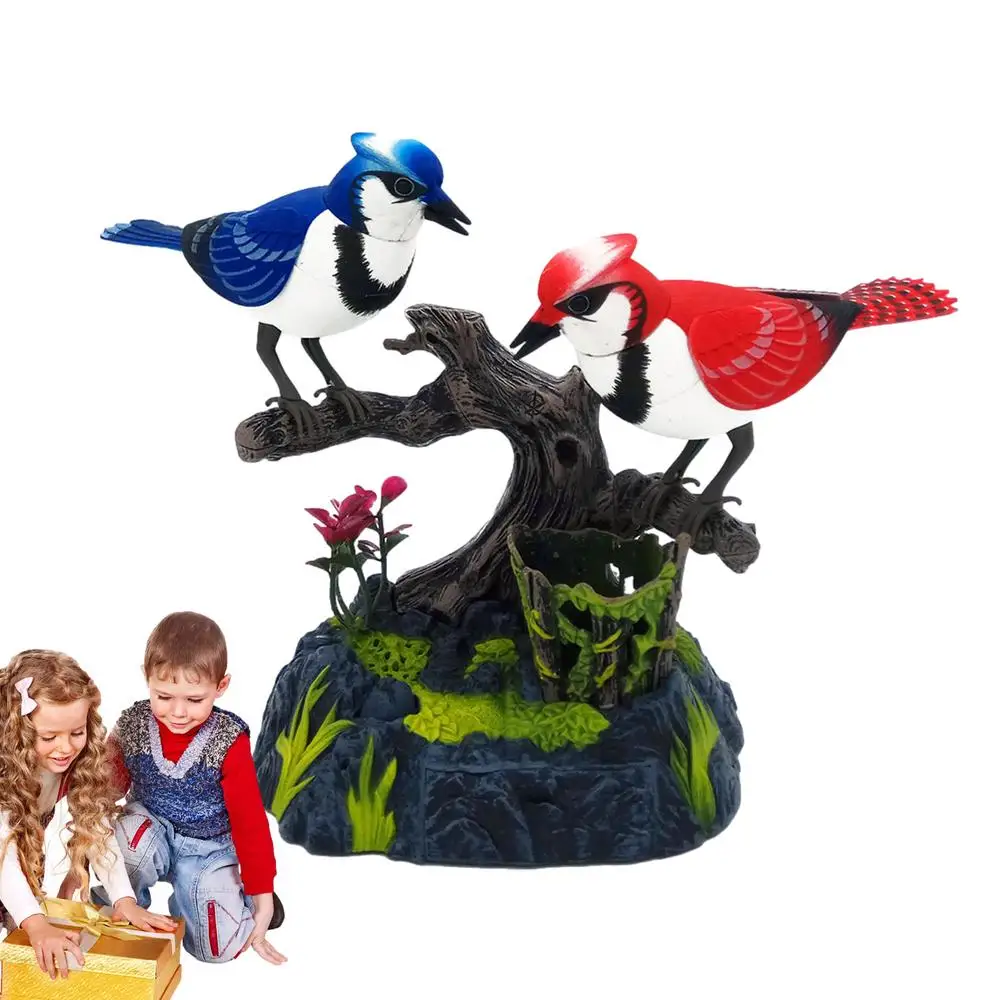 1 three-dimensional simulated bird decoration small bird decoration Decorative vivid small bird statue creative decor 2D Flat