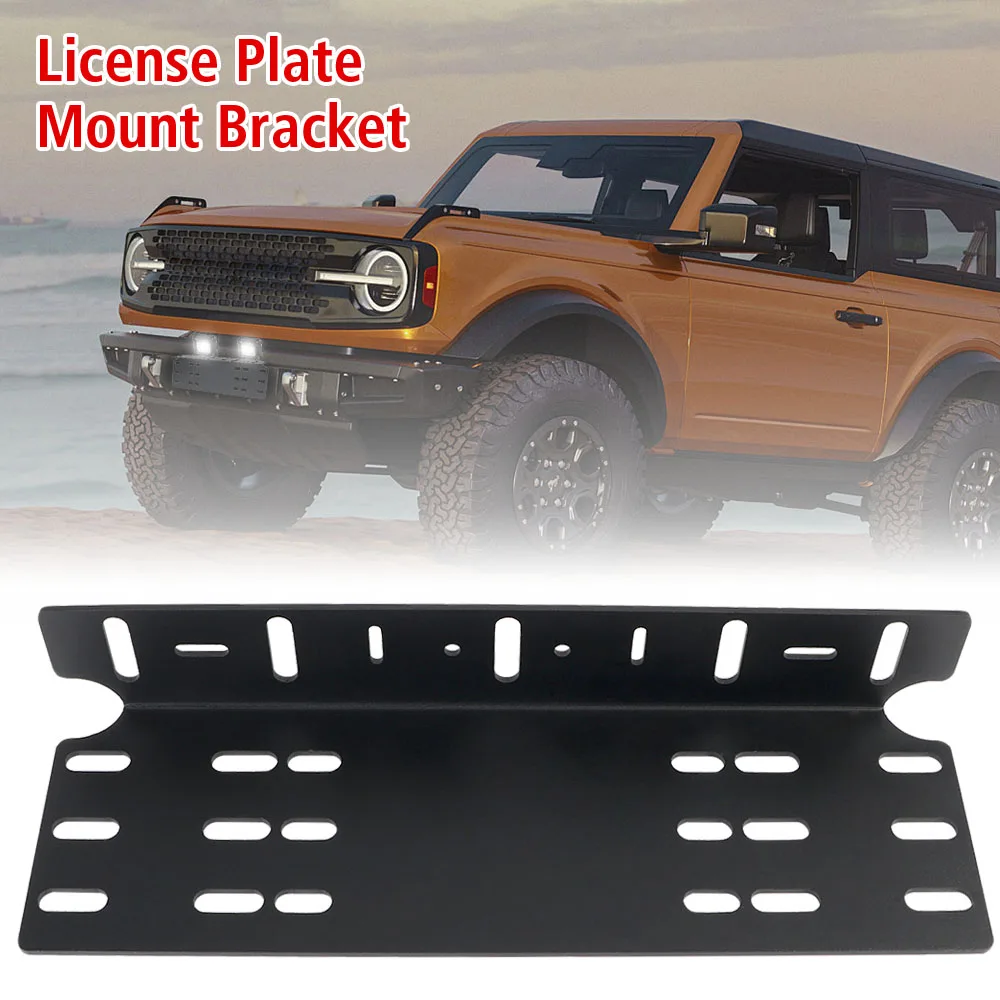 Universal 4x4 LED Work Light Bar Aluminum Front Bumper License Plate Mount Bracket Driving Lamp Fog Light Holder Aluminium Alloy