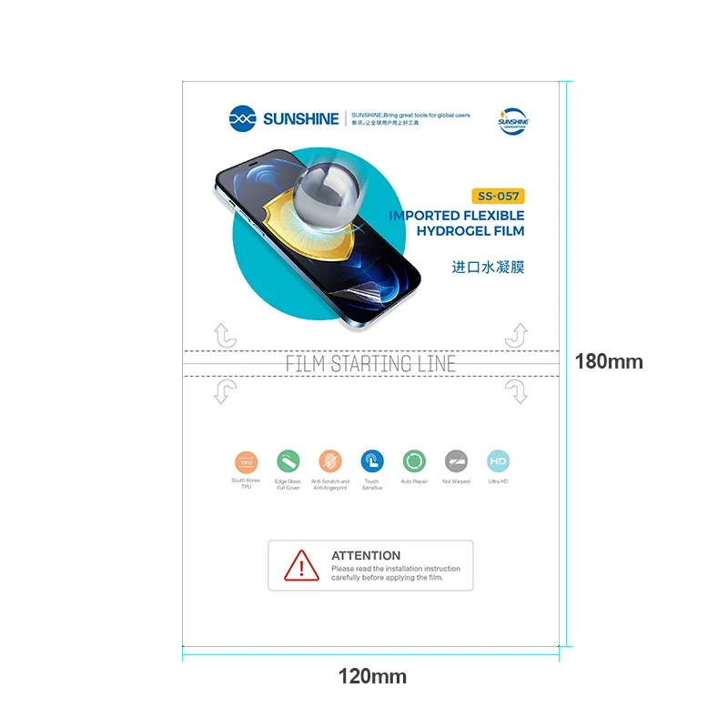 Flexible Hydrogel Film Screen Protector for Edge Surface, Phone Plotter Sheets for Cutting Machine, SS-057