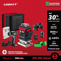 YEVOLT 12/16-Line 3D/4D Green Laser Level Low Battery Alert Working Range 30m Low-Light Conditions Eliminate Measurement Errors