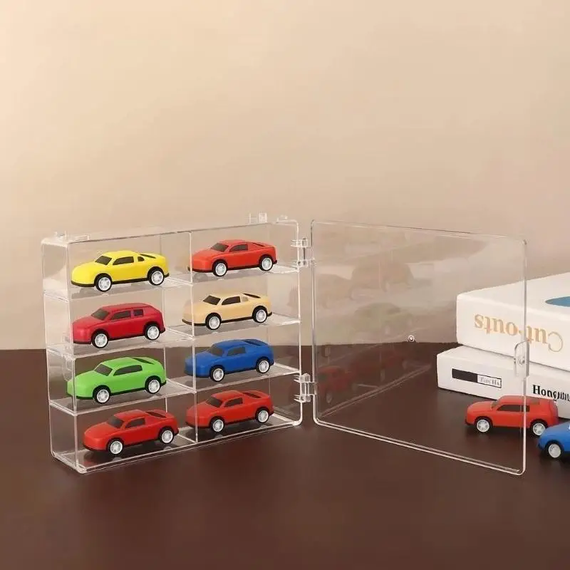 Transparent Art Storage Box High Quality Plastic Display Cabinet with 1/8 Slots for Small Collectibles Craft Tools Home Use
