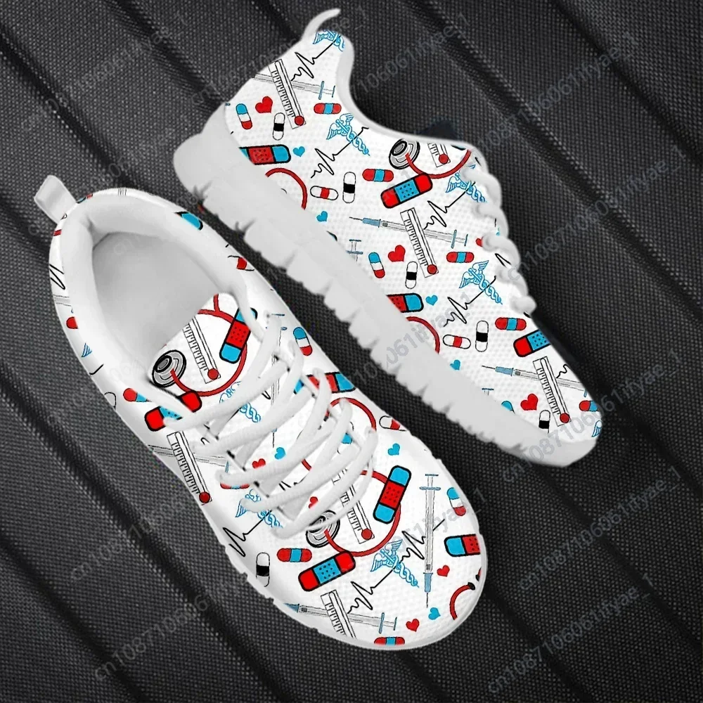 

Classic Women's Nurse Shoes Meidcal Equipment Assistant Print Female Casual Sneakers Outdoor Walking Tennis Gifts