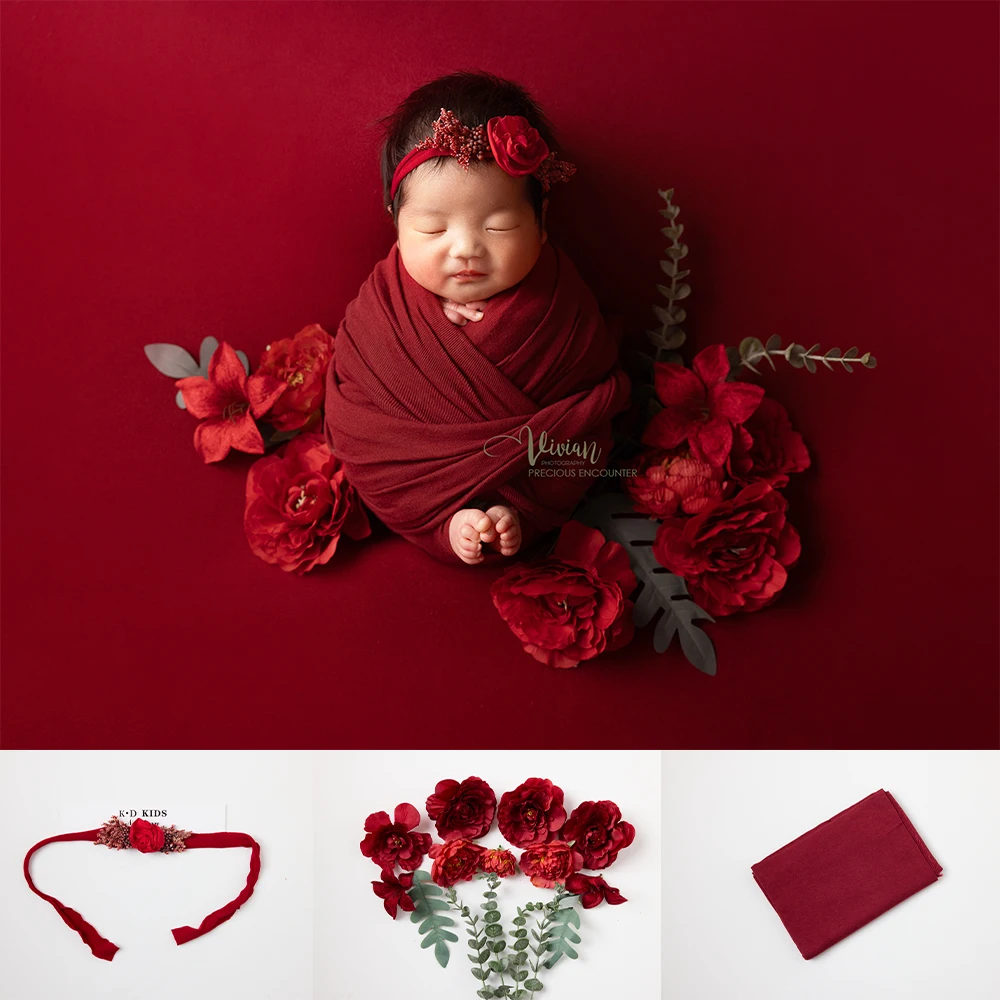 Newborn Photography Props Beautiful Butterfly Modelling Style Stretch Wrapping Headband Artificial Flower for Studio Photo Props