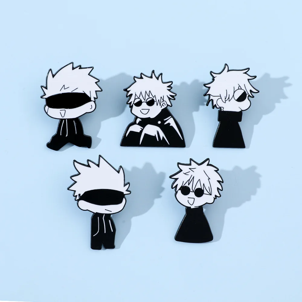 Gojo Satoru Cats Enamel Pin Kawaii Anime Role Eye Mask Cute Manga Brooches Badge Jujutsu Kaisen Anime Accessories For Backpack