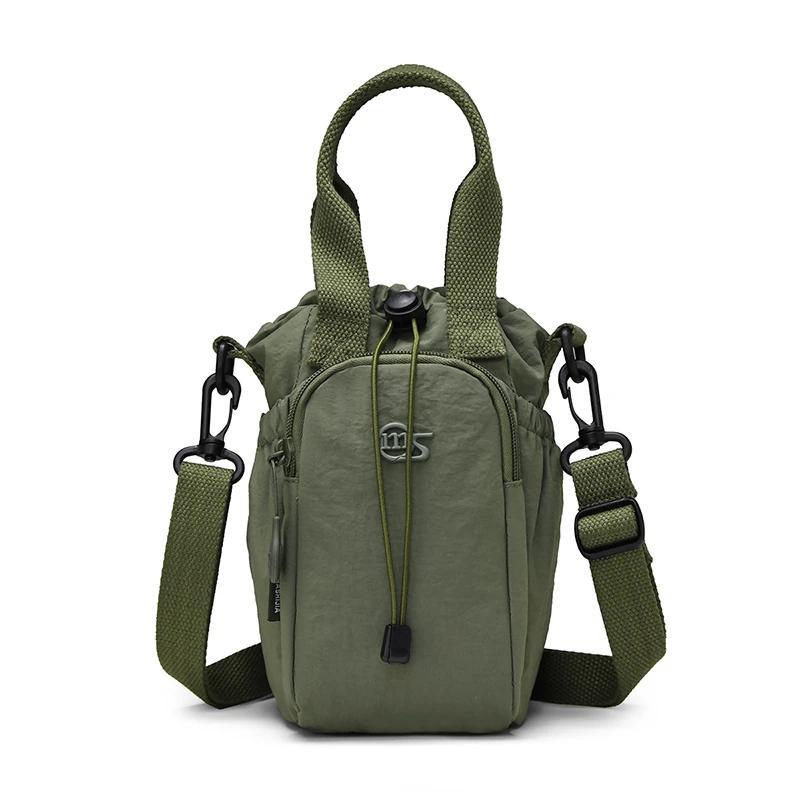 Tragbare Wasserflaschentasche mit Kordelzug, Kleine Handtasche mit Handyfach und Verstellbarem Schultergurt für Reisen und Spaziergänge – Detail 14