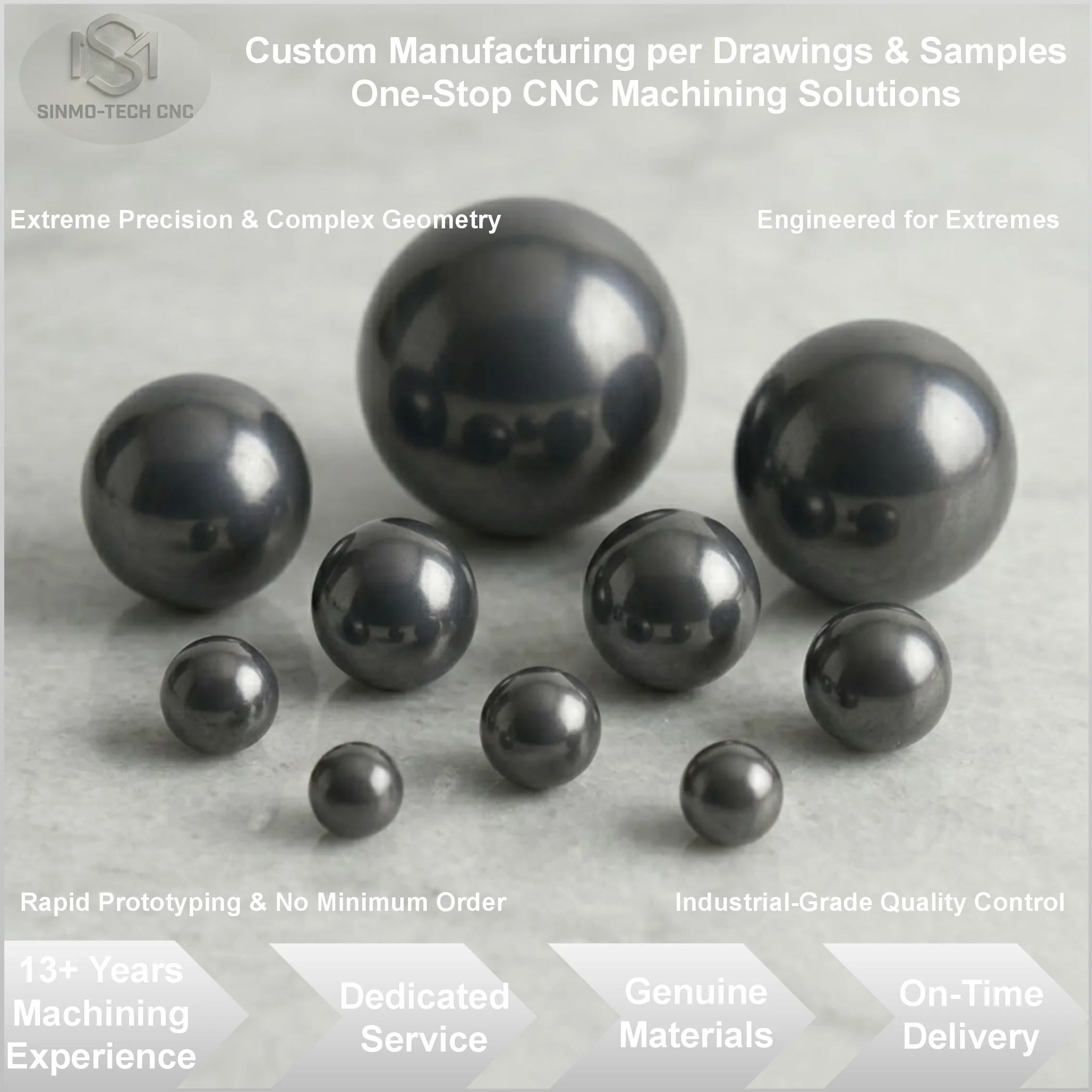 Silicon Nitride Ceramic Roller Ball Pin, Thermal Shock Resistance, Precision CNC Parts for Aerospace & EV Bearings