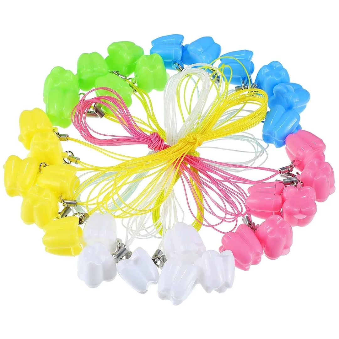 

10 шт., детский ящик для хранения молочных зубов в форме зуба, мини-многоцветный пластиковый контейнер, держатель для детских зубов для периода замены зубов