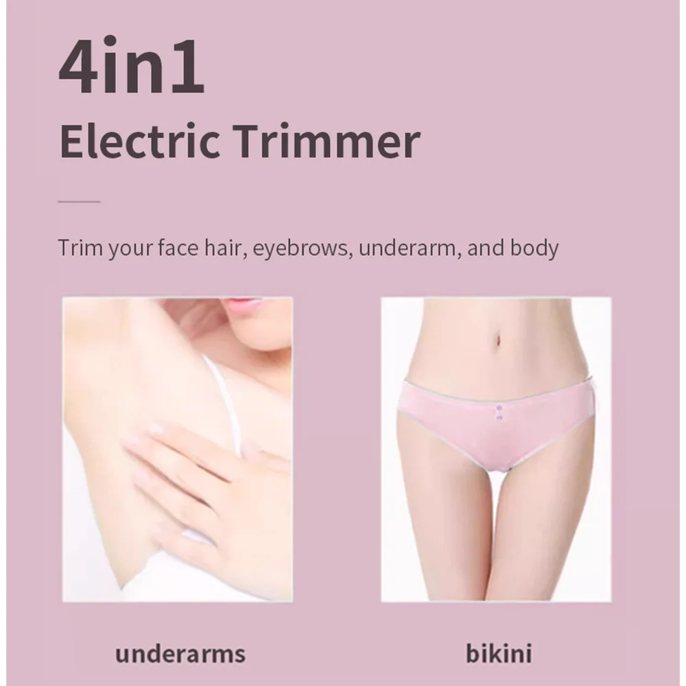 4 in 1 Electric Ladies Women Facial Hair Removal for Women Electric Eyebrow Shaver Girl