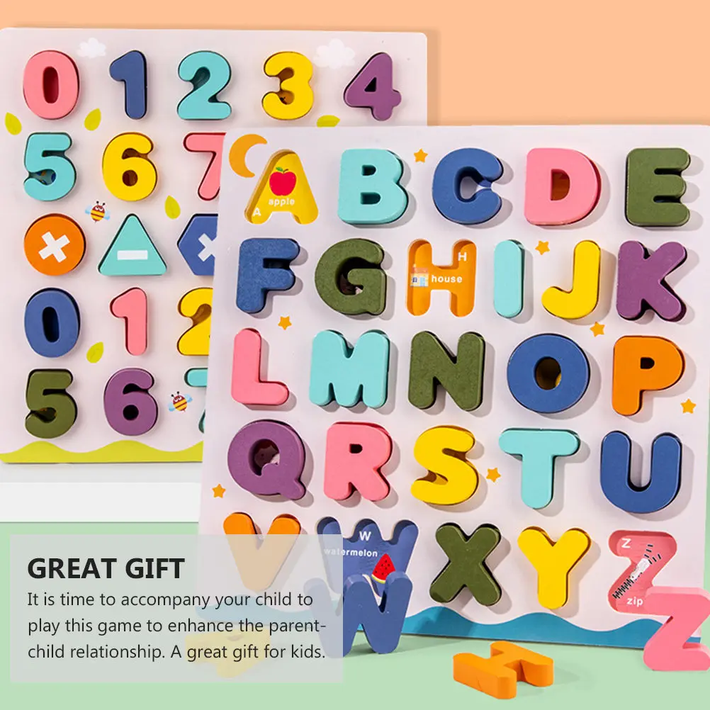 

1Set Wooden Alphabet Stacker Inlay Blocks for Kids Color Shape Cognition Training Hand Grasping Skill Building Early Education
