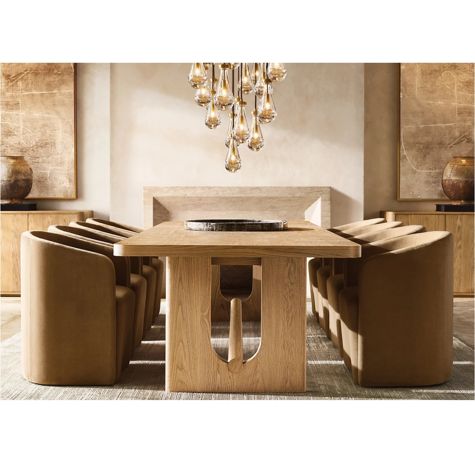 

Modern Home Furniture Heavy Solid Oak Wood 6 8 10 Seat Restaurant Rectangular Wooden Dining Table