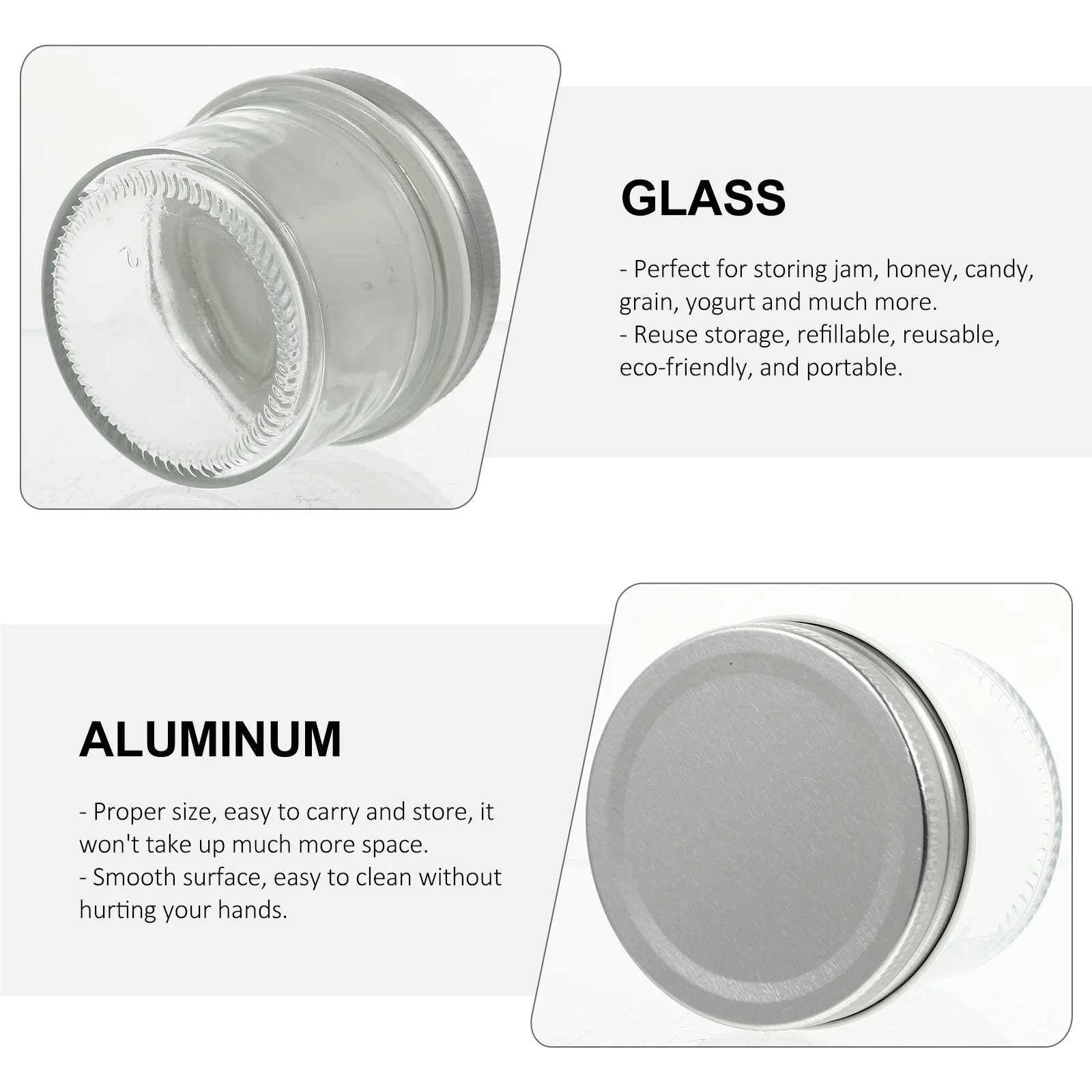 

6Pcs 100Ml Sealing Glass Bottles Proper Size Easy to Store and Carry Ideal for Jam Honey Yogurt Grain Storage Glass Sealing Cans