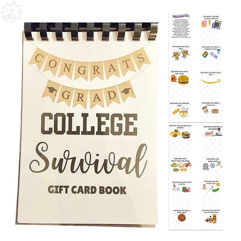 College Survival Gift Card Book First Year College Survival Kit 16 Page Secure & Stylish Card Gift Book For College Students