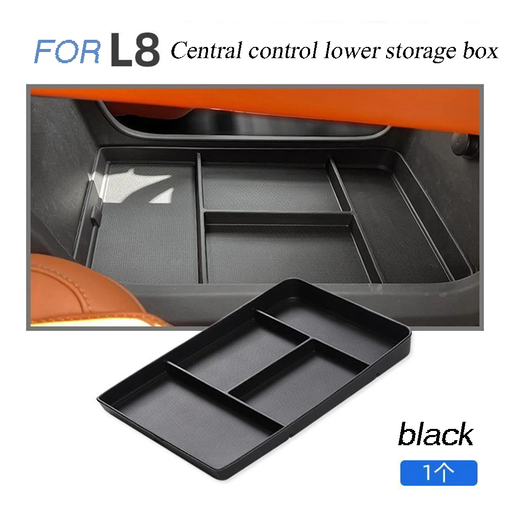 For LiXiang L8 L9 2023 Car Center Console Lower Organizer Storage Interior Armrest Storage Box ABS Auto Accessories