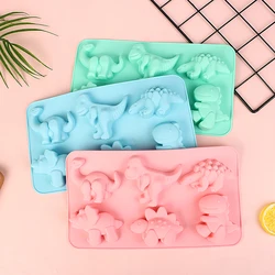 Dinosaur Silicone Cake Mold For Baking Kid Cartoon Dino Chocolate Candy Tray Soap Candle Making Tools Cupcake Topper Decorating