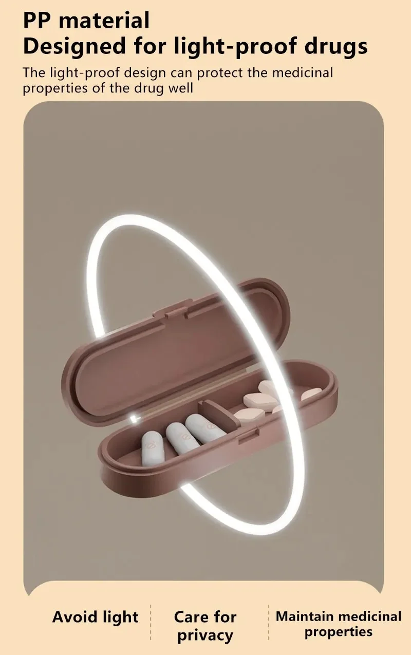 Mini Tragbare Pillen-Aufbewahrungsbox mit 1/2 Fächern, Medikamenten-Organizer, Reise-Pillenetui für Vitamine, Fischöle, Medikamentenaufbewahrung – Detail 2