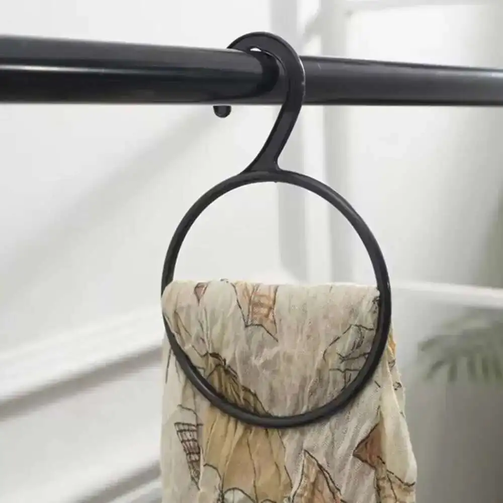 10PCS Multi Purpose Plastic Circle Scarf Hanger Tie Clothes Rack Storage Racks Closet Organizer Portable Space Saving Hangers