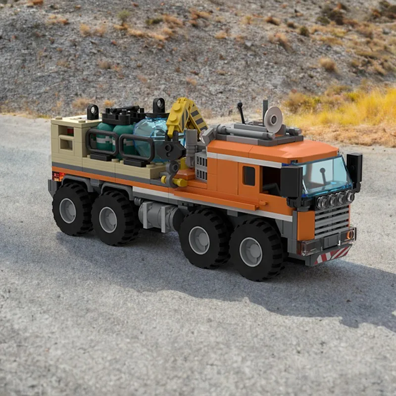 388pcs MOC Arctic Cargo Truck City Technical Vehicle Engineering Model Building Blocks Module Diorama Figure Ship Robot Toy Gift