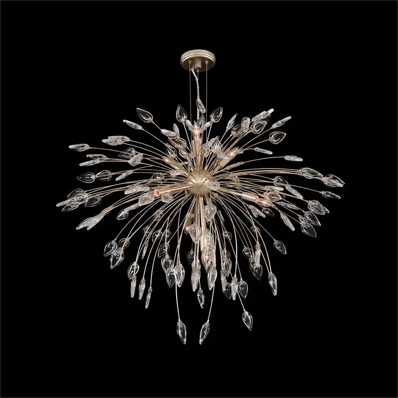 French Style Crystal Chandelier Luxury Pendant Light for Villa Bedroom Dining Room Simple Elegant Ceiling Fixture