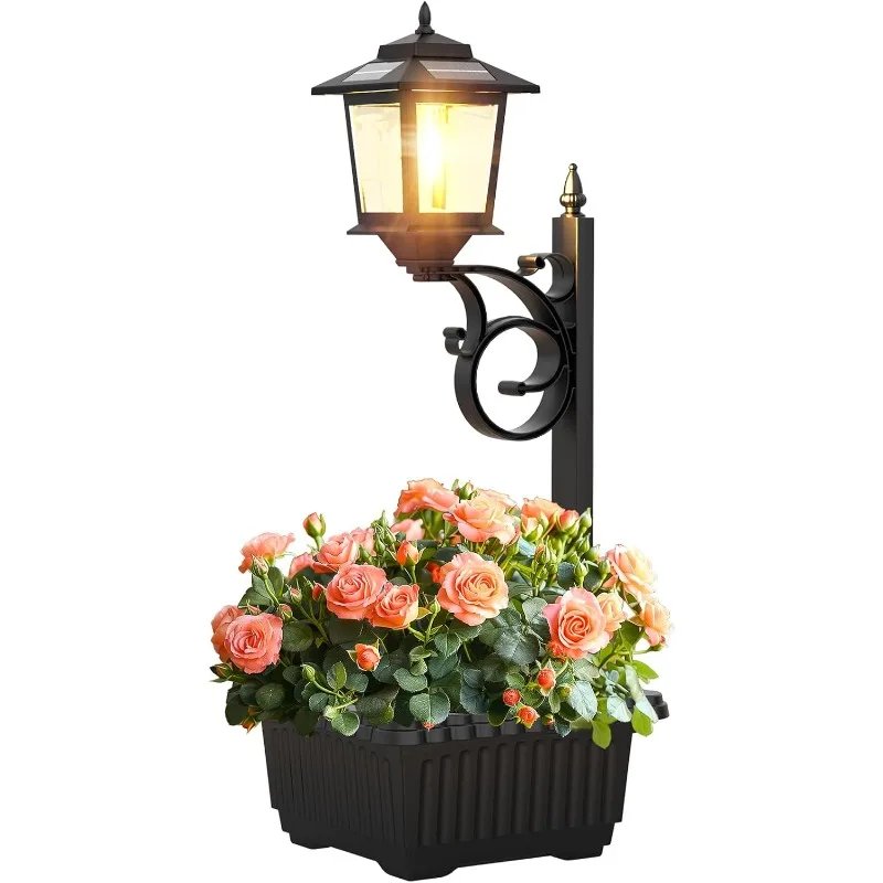 

Солнечная лампа 2 в 1, светильник с кашпо, водонепроницаемый светодиодный стеклянный солнечный уличный светильник для патио и крыльца, настенное крепление/одностоящее,