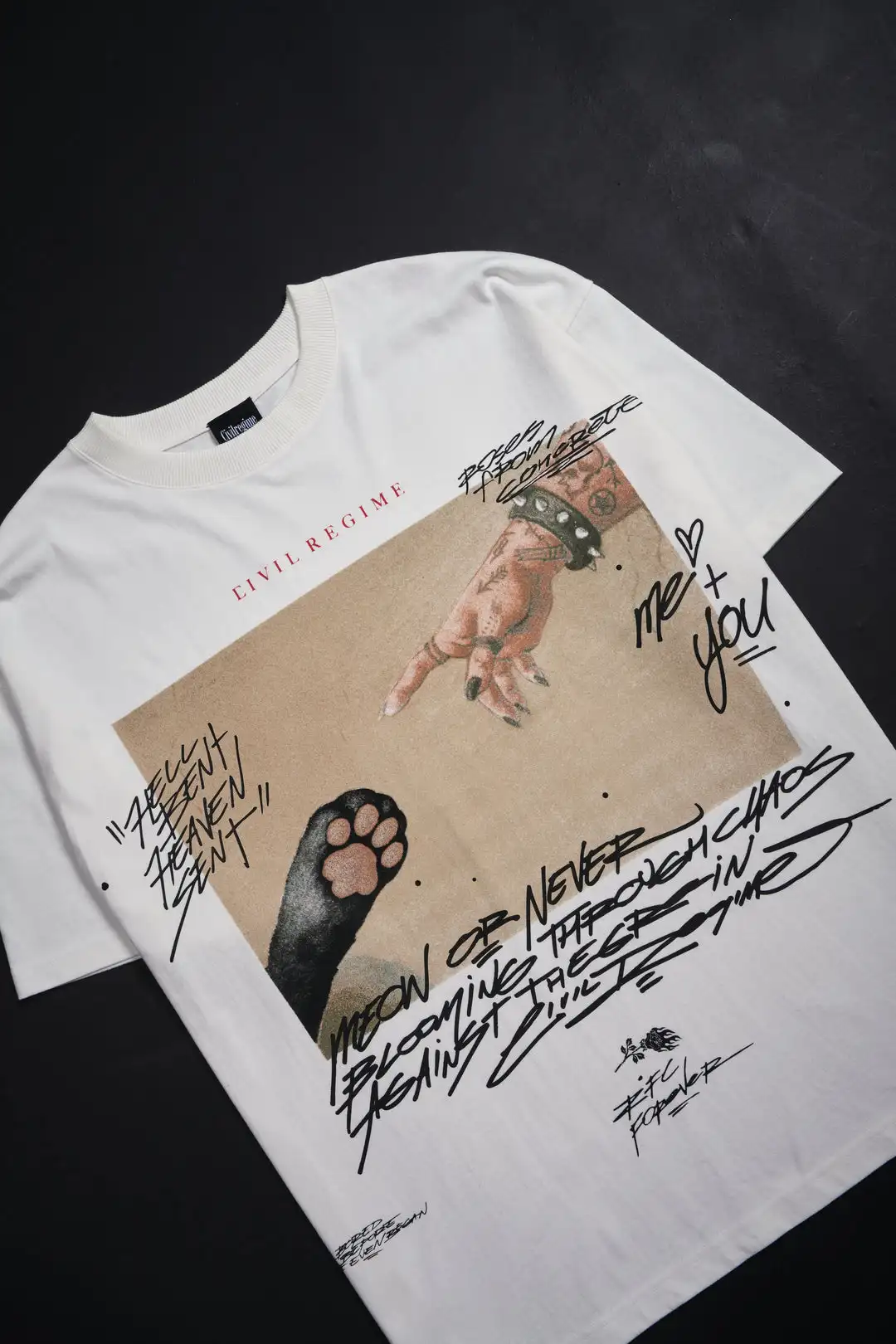 Cat's Paw Graphic t shirts Chainsaw Man Anime Harajuku Oversized Streetwear Cotton T Shirt Tops Tees Men Clothing
