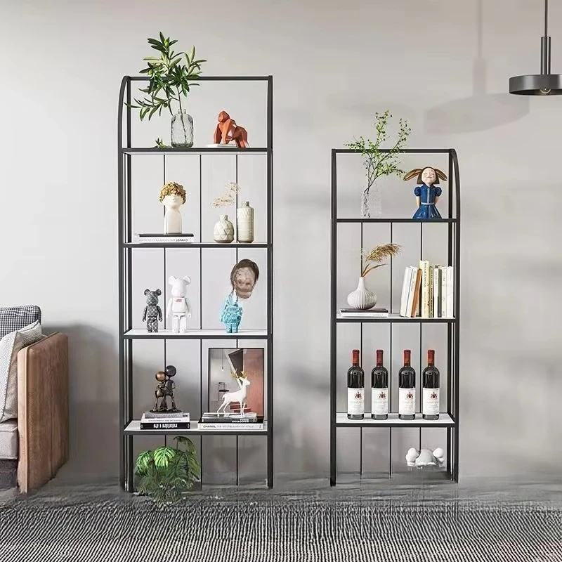 yjq living room wrought iron screen partition shelf simple bookshelf multi-layer floor display shelf