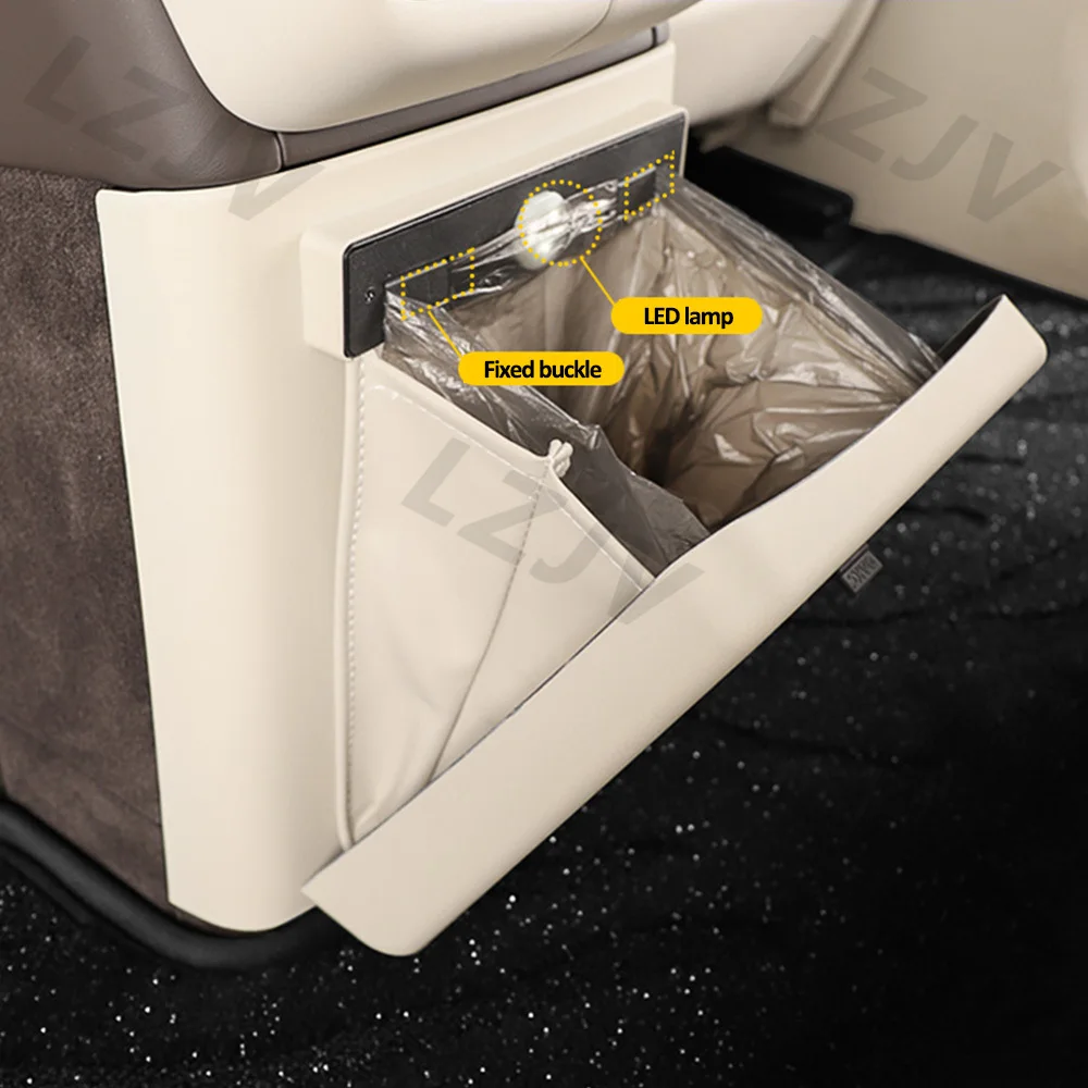 NEW For Denza N9 Rear Refrigerator Anti Kick Pad Car Accessories Multifunctional Garbage Bag Storage Box With Built-in LED Light
