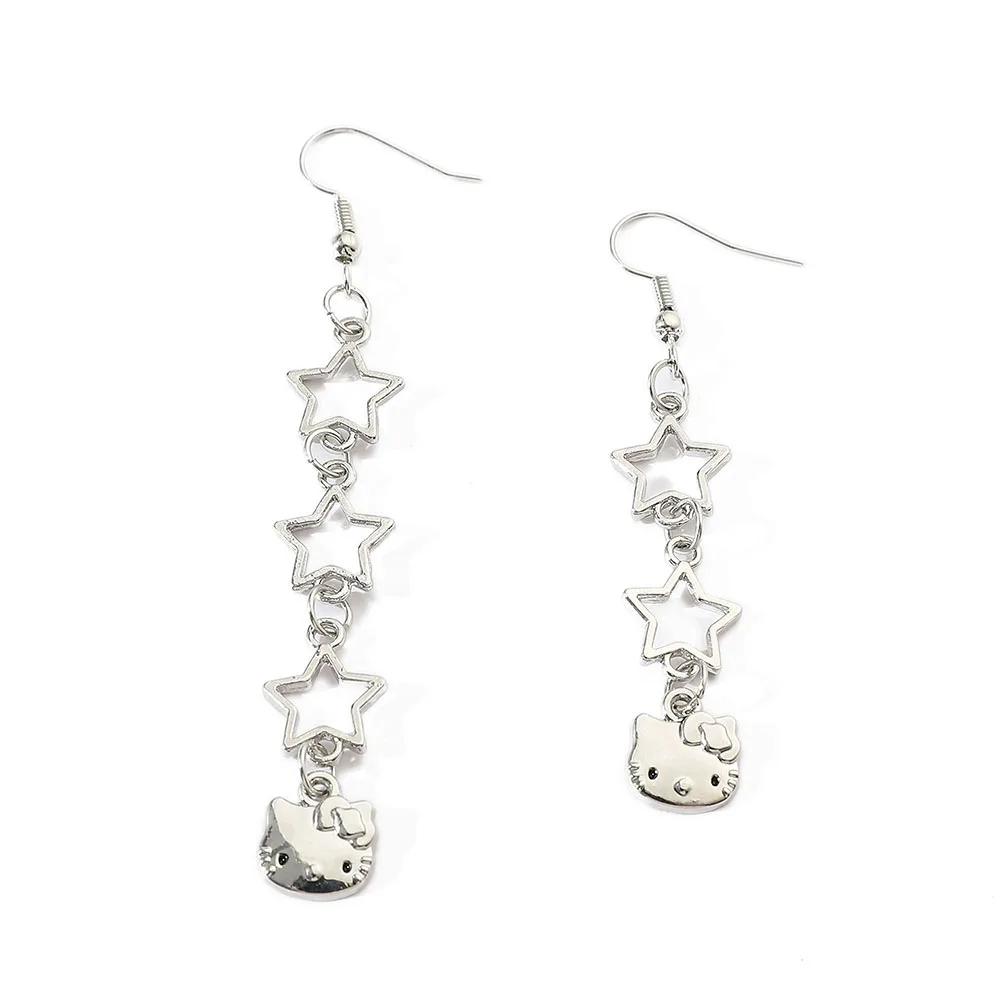 Серьги-sanrio-с-героями-мультфильмов-«hello-kitty»-школьный-стиль-милые-серьги-для-девочек-подарок-для-косплея-друзей