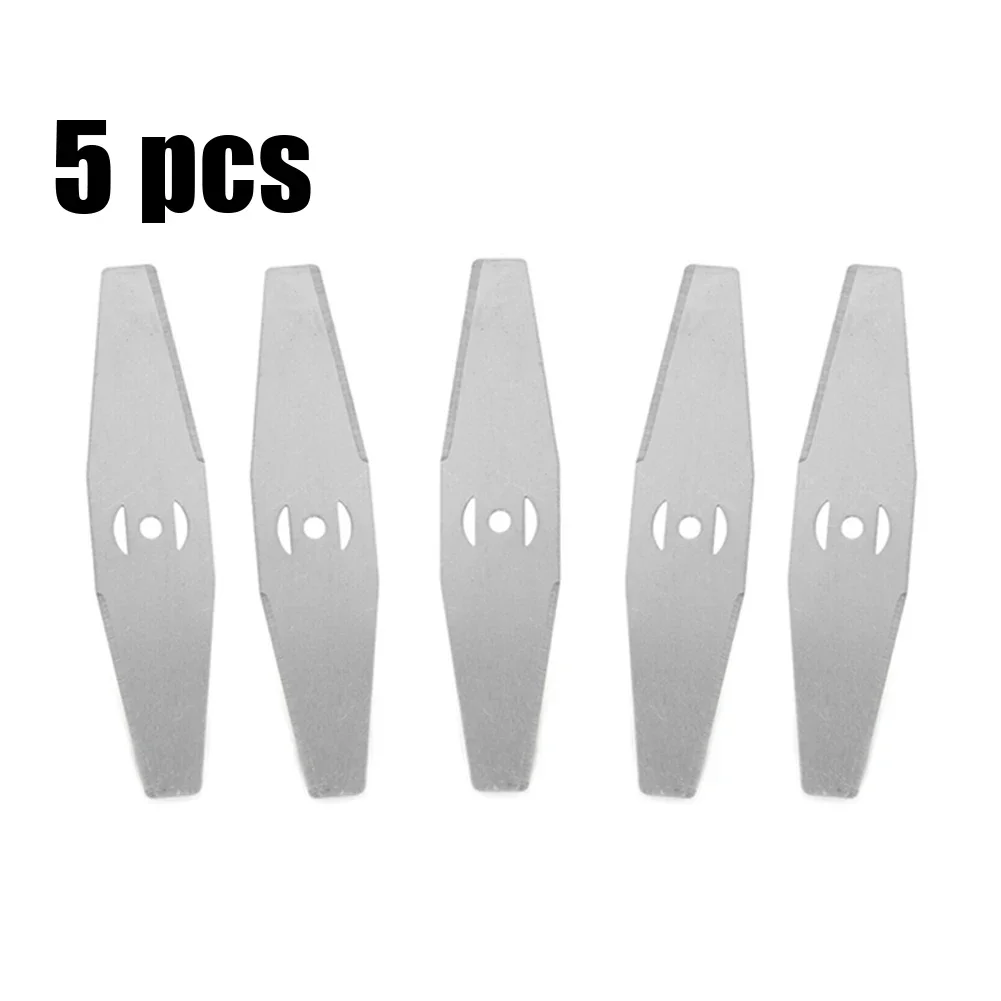 5pcs metallo Grass String Trimmer Head lame di ricambio per seghe acciaio 150mm lunghezza lame per tosaerba raccordi con Base a lama