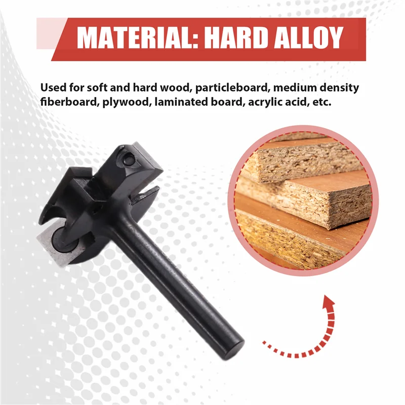 

HRBAJ-CNC Spoilboard Router Bit Milling Cutter 8Mm Shank Insert Carbide Slab Flattening Wood Planer Surface Finish Tool