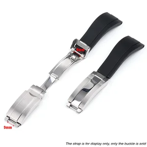 Đóng cửa đồng hồ bằng thép không gỉ 9mm cho Rolex Daytona Submariner GMT, điều chỉnh mỏng, vòng tay đồng hồ cao su, phụ kiện khóa 10 Đồng hồ sòng bạc bán hàng chính - 8