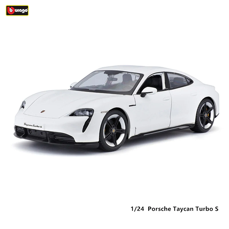 Bburago 1:24 Scale Porsche Taycan Turbo S Blue alloy racing car Alloy Luxury Vehicle Diecast Cars Model Toy Collection Gift