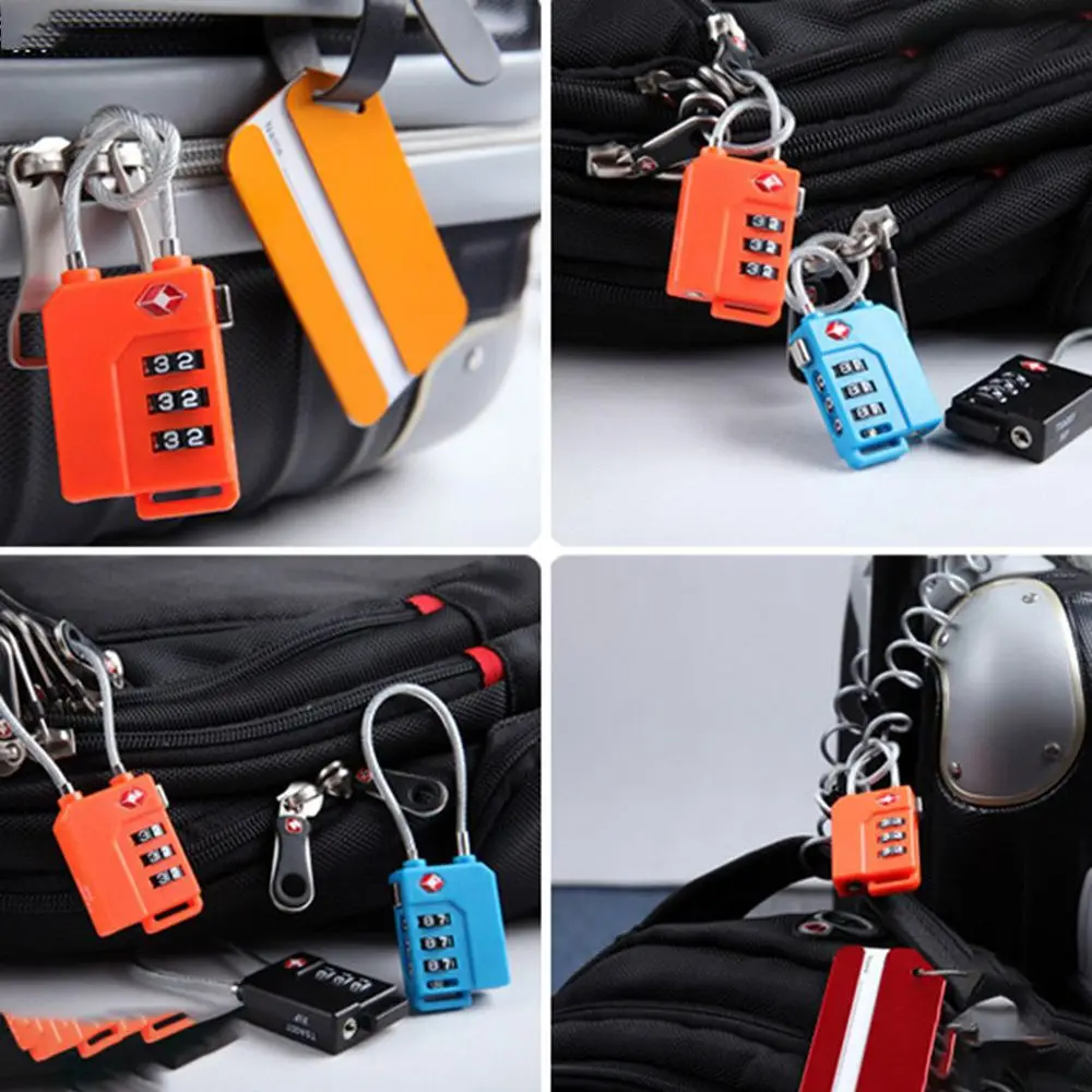 Padlock Customs Code Lock Cupboard Cabinet Locker Steel Wire Security Lock Suitcase Luggage Coded Lock 3 Digit Password Lock - view 3