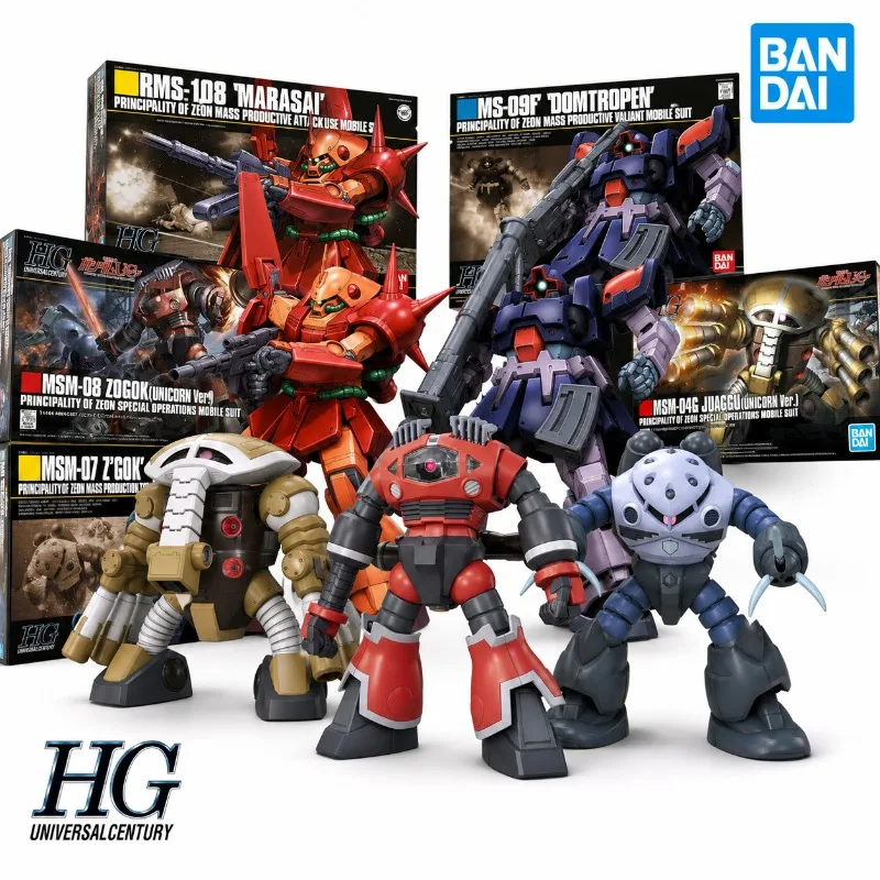 Bandai HG 1/144 Zeon Z'Gok Juaggu Zogok Dom Tropen Marasai Unicorn Mass Productive Amphibious Mobile Suit Model Kit Toy