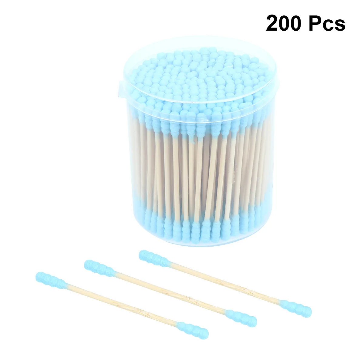 200 Uds hisopos de algodón de doble cabeza aplicador multiusos para el cuidado limpieza de heridas maquillaje caja de almacenamiento de eliminación de manicura