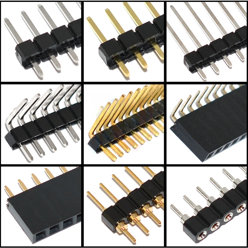 10PCS 1X40 Pin Single Row MALE 2.54MM PITCH 11MM/15MM/17MM/21MM/25MM LONG PIN Header Connector Strip 1X40pin 1*40 40P 40Pin