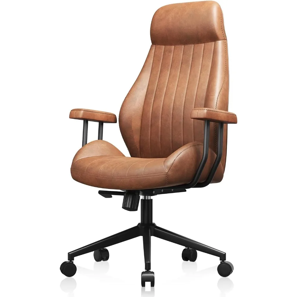 كرسي مكتب مريح عالي الظهر 330 رطل - كرسي مكتب دوار مستلق مع ارتفاع قابل للتعديل، وسائد سميكة للمراحة