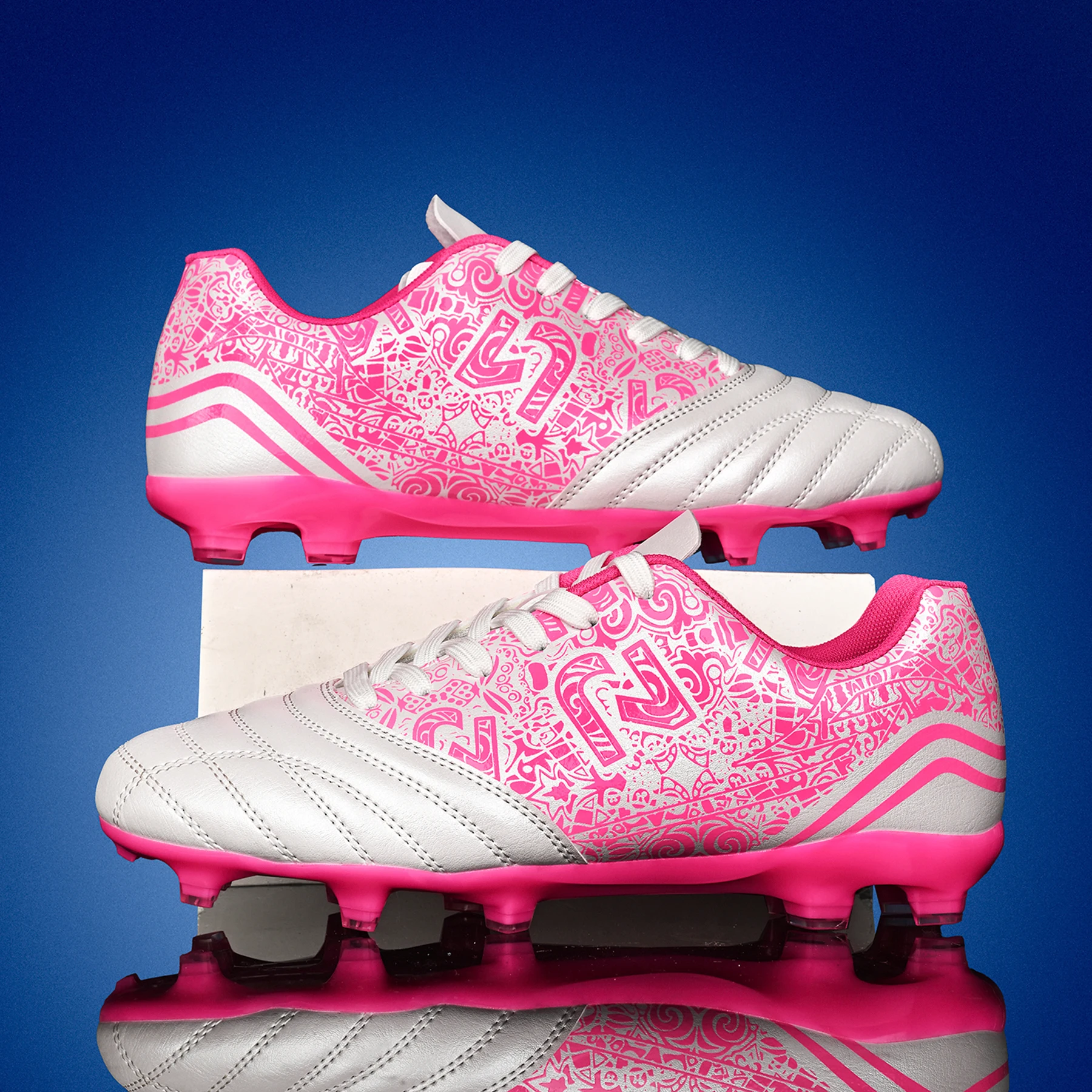 Adult AG FG Soccer Shoes Anti Slip Durable Studded Football Cleats Breathable Footwear for Outdoor Grass Football Training