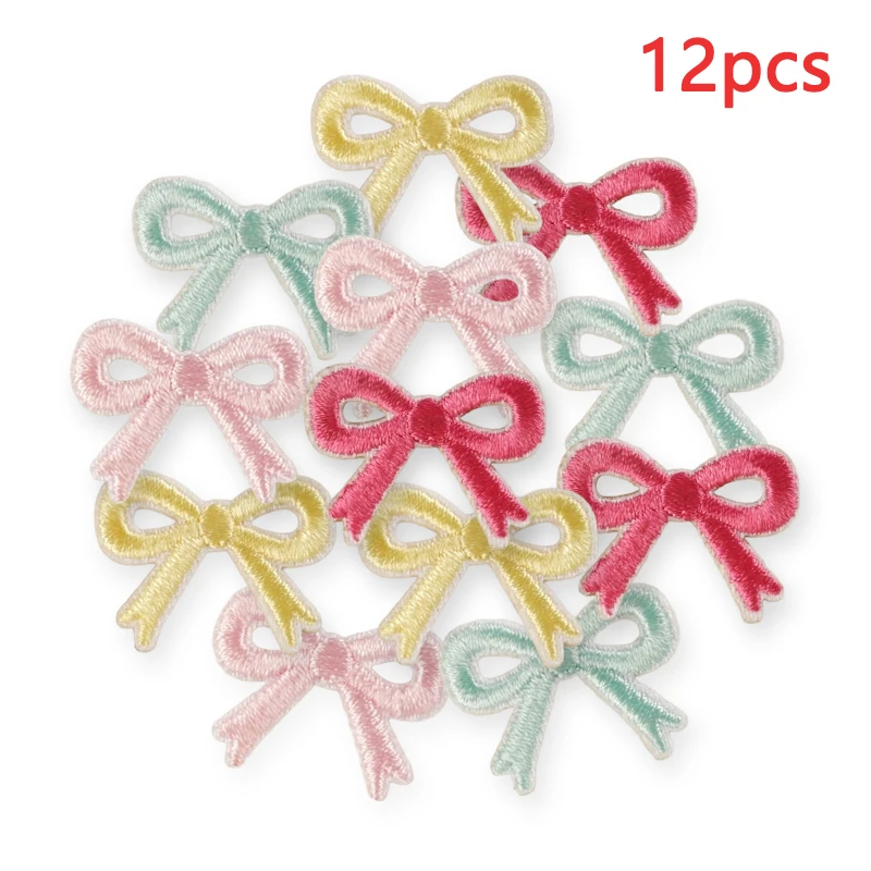 12 Stück selbstklebende, niedliche Aufbügelpatches für Kleidung, bestickte kleine Aufnäher, Aufkleber-Set für Mädchen, zum Nähen, Stoff-DIY – Detail 5