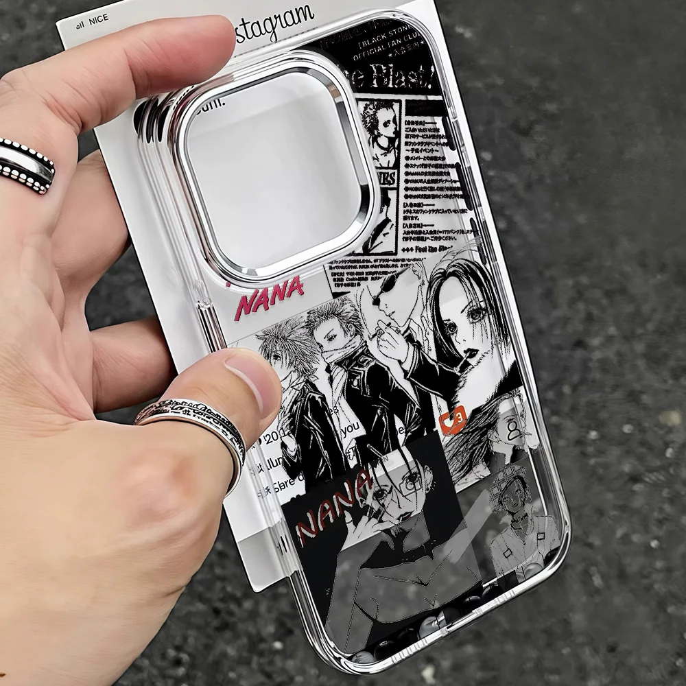 أنيمي كول نانا أوساكي خط جراب هاتف آيفون 17 16e 16 15 14 13 12 11 Mini Pro Max X XR 8 7 Air Plus غطاء ناعم شفاف