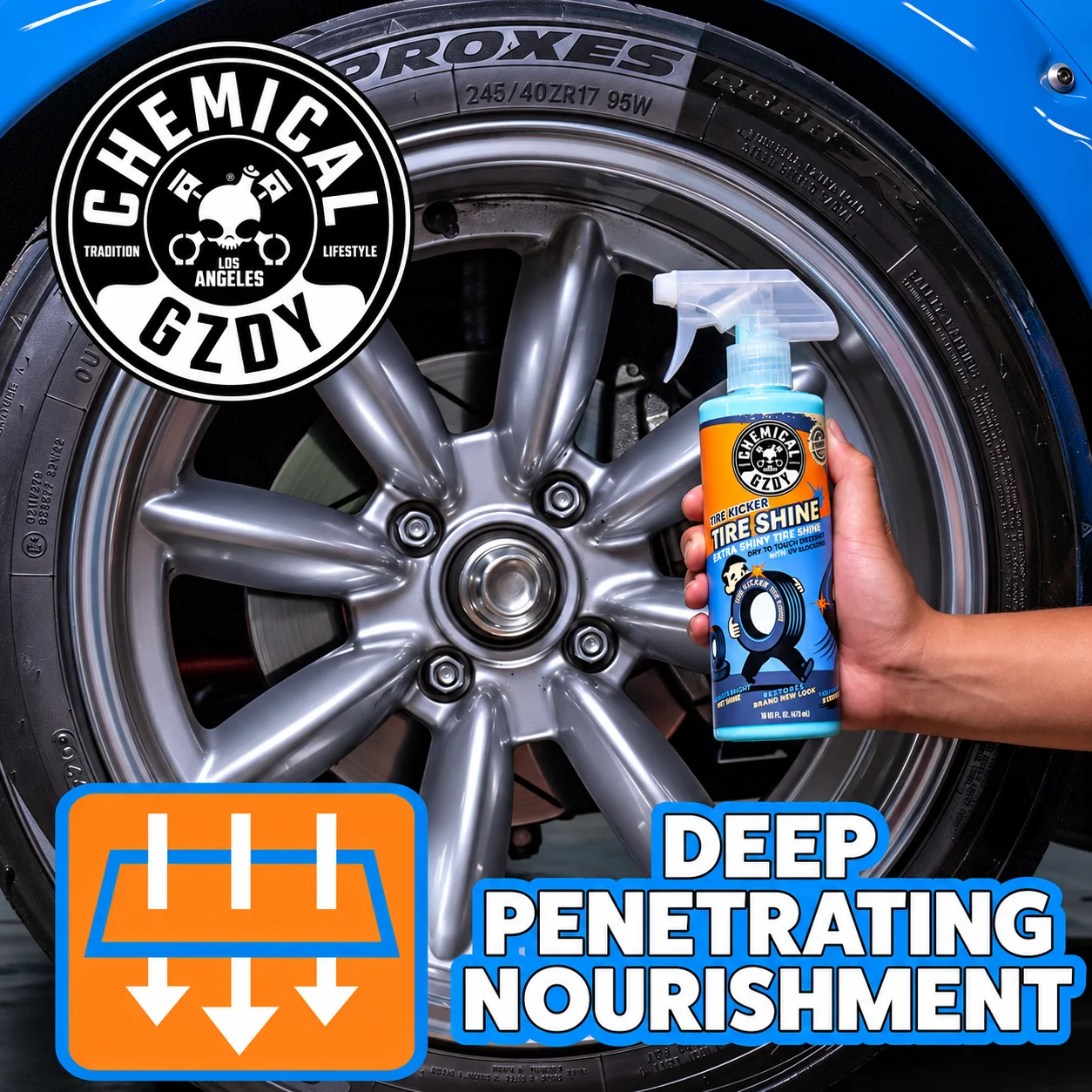 Tire Shine Spray High Gloss Tire Dressing Car Tire Protectant Non Greasy UV Protection for Auto Detailing 2 Pack