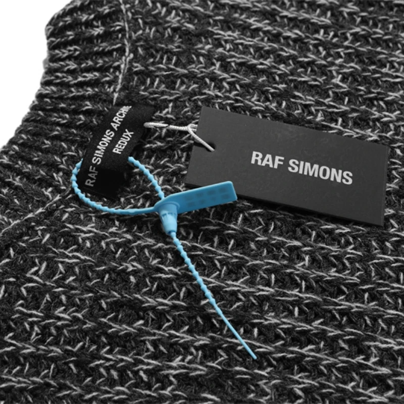 Raf Simons Sweater 1:1 Black Vintage Tagline Loose Crew Neck Knit Wool Sweater Mens Womens Oversized Raf Simons Sweater