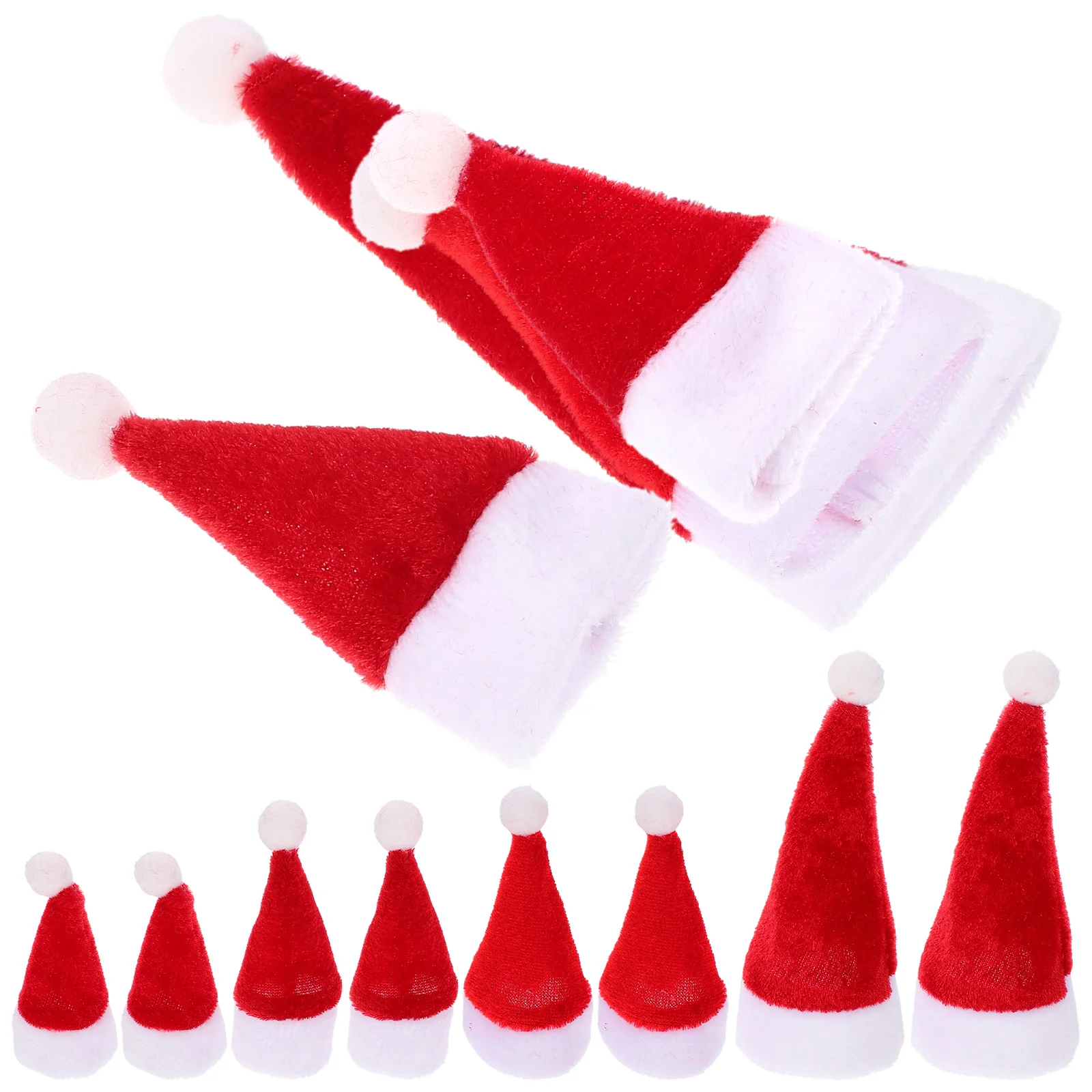 

12pcs Christmas Hat Set Party Decorations Covers Santa Caps Xmas Bottle Cover Christmas Ornaments Bottle Decor for Tableware