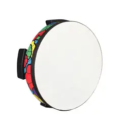 Handheld Ground Drum for Children, pele de carneiro Drumhead Orff, pandeiro, iluminação musical, percussão Instrument Toys, 8 in, 10 in