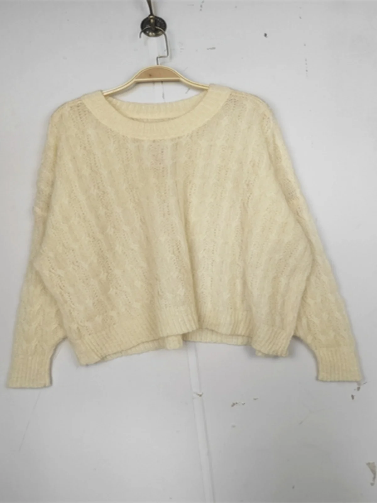 

Retro Vintage Design Soft Lightweight Lazy Sle Women's Cute Mouton Wool Long Sve Sweater Comfortable Loose Fit Spring Au...