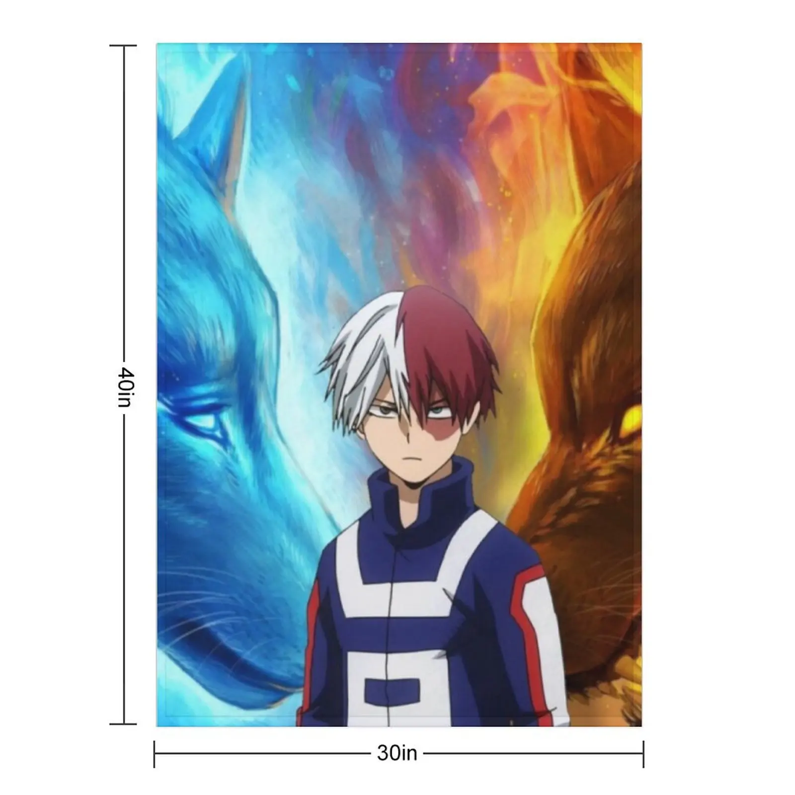 Todoroki Fire and Ice Throw Blanket Soft Blankets For Sofas Decorative Sofa wednesday Blankets