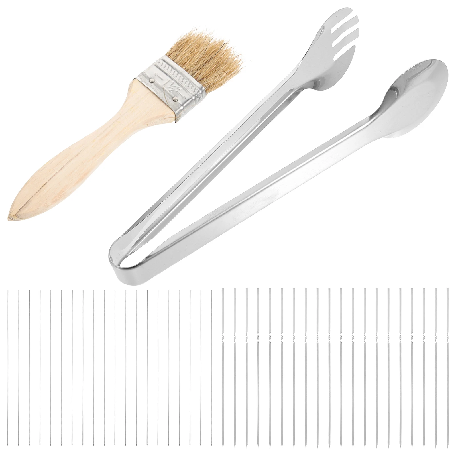 

1 set BBQ Tools Set Durable Stainless Steel Grilling Utensils Lightweight Compact Outdoor Camping Accessories Portable Storage