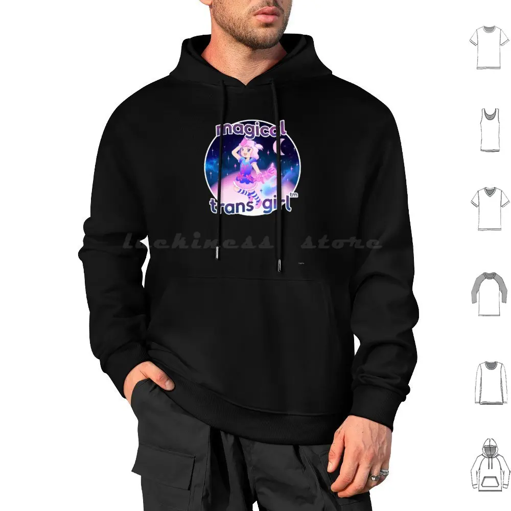 Magical Trans Girl-Trans Pride Kawaii Magical Girl Hoodies Long Sleeve Kawaii Trans Queer Trans Girl Trans Woman