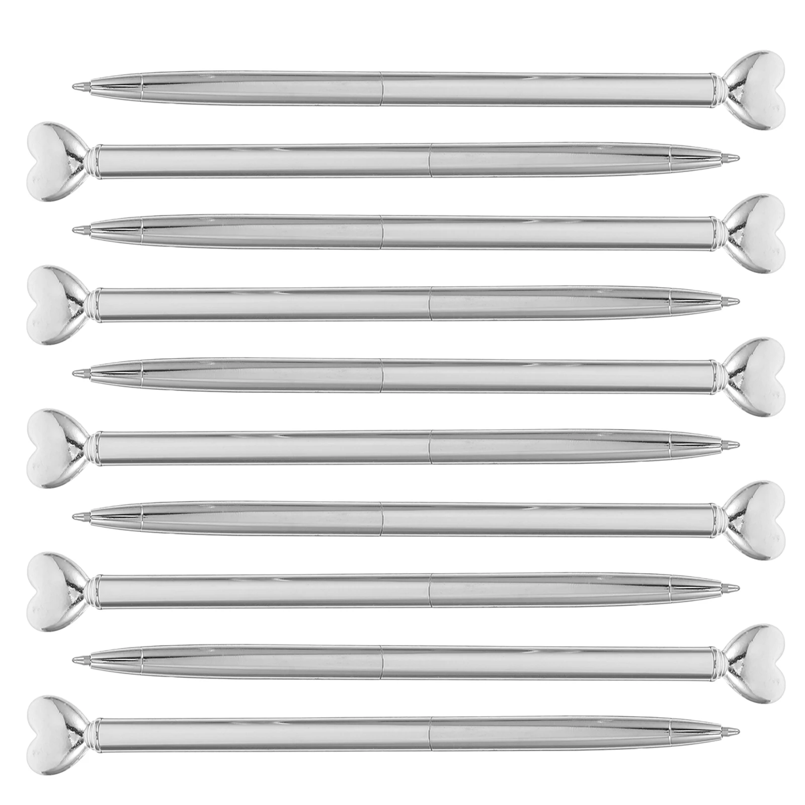 

10 Pcs Love Ballpoint Pen Business Pens Black Gift Heart Shape Metal Cute Valentines